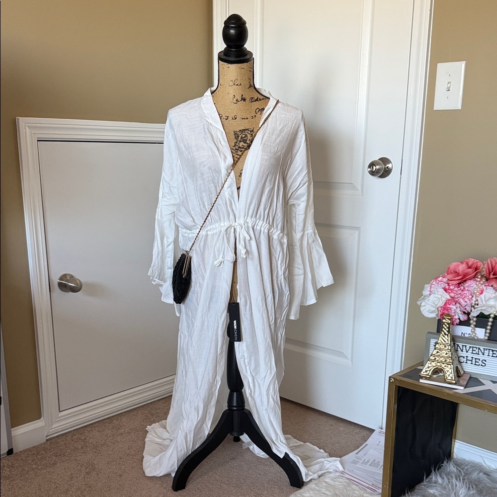 Fashion Nova White Heather Maxi Cover Up - Picture 4 of 5